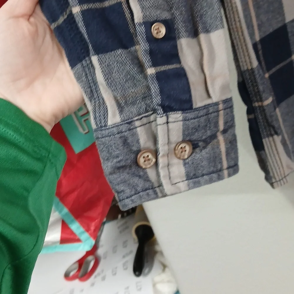 Ridgecut Toughwear Heavy Flannel Shirt Mens Medium Blue Plaid - Picture 4 of 5